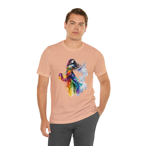 Rainbow Belly Dancer's Pose - Short Sleeve Tee